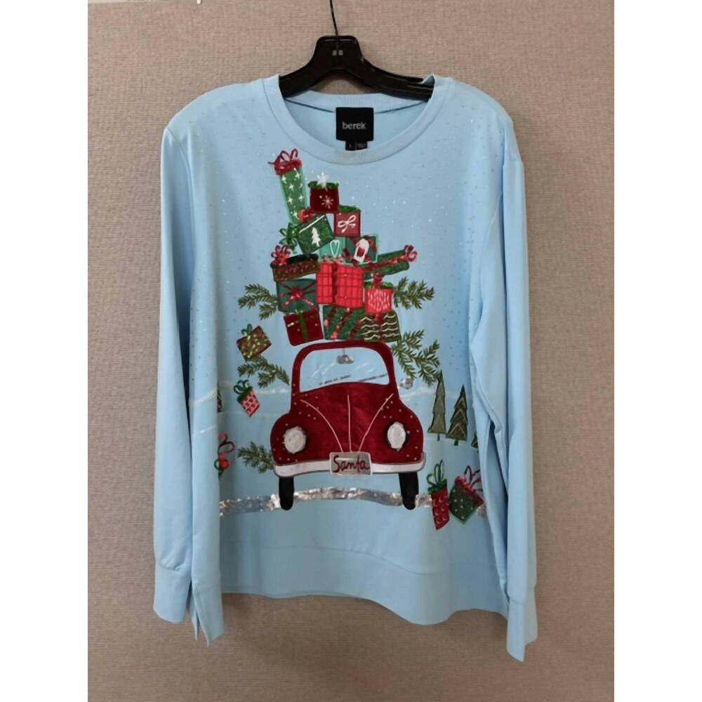 NEW BEREK women's to grandmother's house long sleeve top in blue